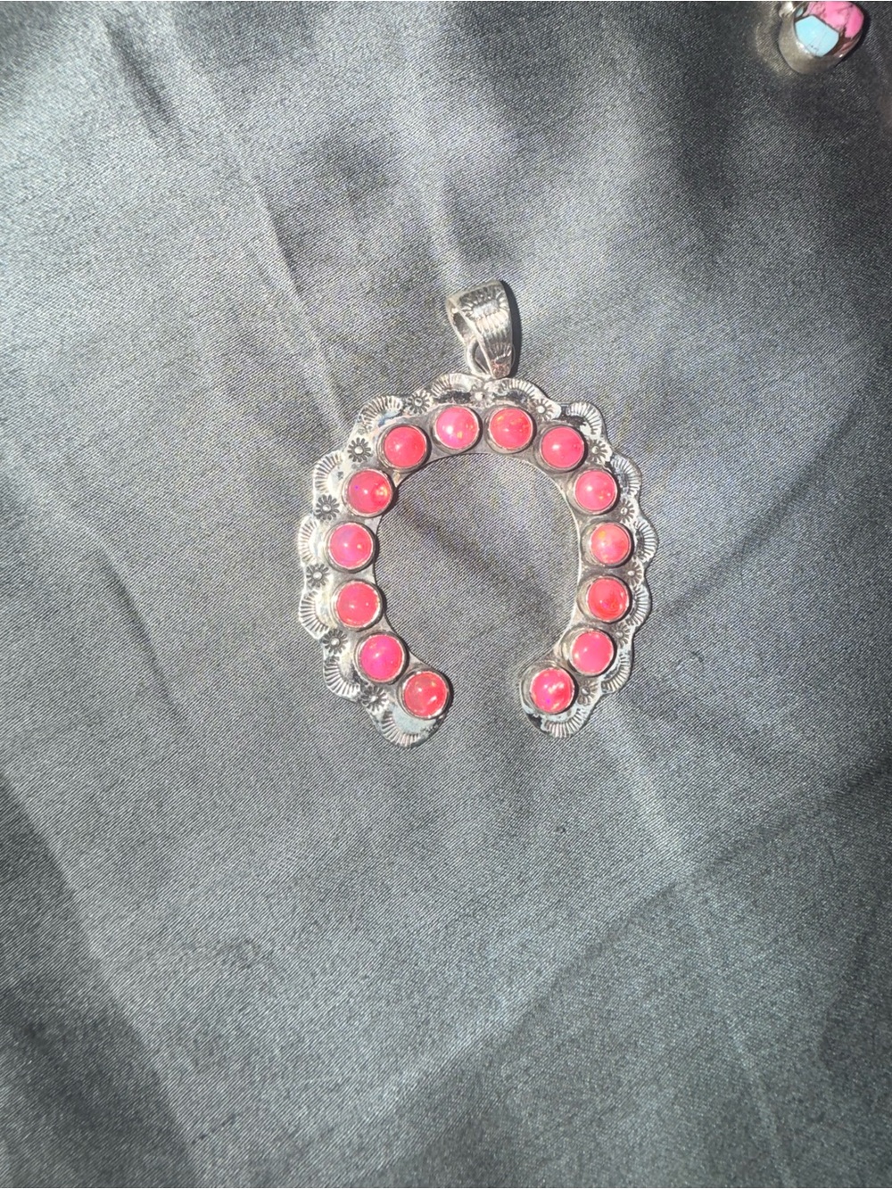 .925 pink opal pendant